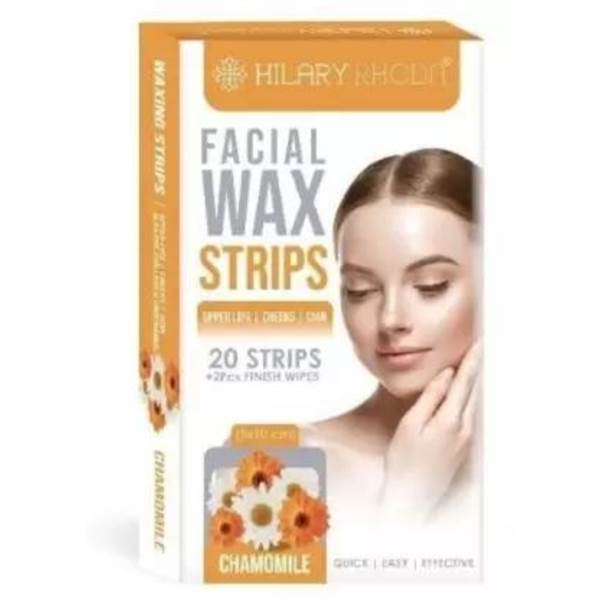 Hilary Rhoda Facial Wax Strips 20 Strips+2pcs finish wipes (Chamomile) 